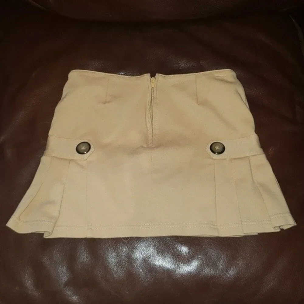 NWT KC Parker Girls Tan Knit Pleated Preppy Skort sz 7